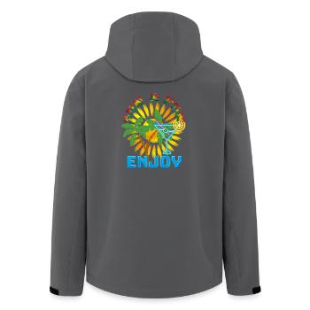 Sommer, Sonne & Genießen - Urlaubsfeeling - Ferien - Recycelte Männer Softshell-Jacke von Stanley/Stella - Schwarz - Hinten - AI Model Male 185 light (185cm)