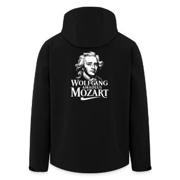 Wolfgang Amadeus Mozart Klassische Musik Komponist - Recycelte Männer Softshell-Jacke von Stanley/Stella - Schwarz - Hinten - AI Model Male 185 light (185cm)