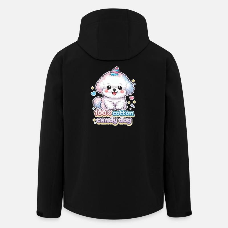Cotton Candy Dog - cute Bichon Frisé dog Design - Recycelte Männer Softshell-Jacke von Stanley/Stella - Schwarz