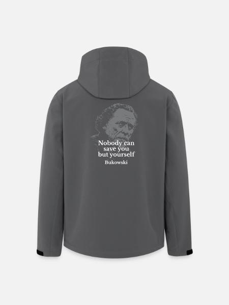 Charles Bukowski quote on Self-Reliance - Men’s Recycled Softshell Jacket by Stanley/Stella - black