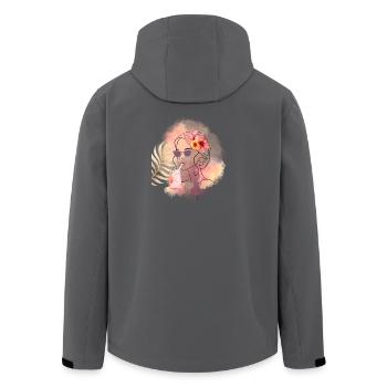 Tropic Mood Summer Design - Men’s Recycled Softshell Jacket by Stanley/Stella - black - Back - AI Model Male 185 light (185cm)