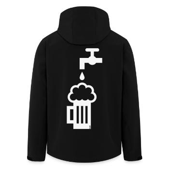 Bierkrug Zapfhahn (Bier Maßkrug Bierseidel White) - Recycelte Männer Softshell-Jacke von Stanley/Stella - Schwarz - Hinten - AI Model Male 185 light (185cm)