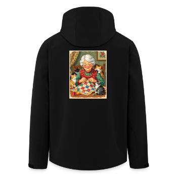 L’atelier de courtepointe pour chats de grand-mère - Veste softshell homme en polyester recyclé Stanley/Stella - noir - Dos - AI Model Male 185 light (185cm)
