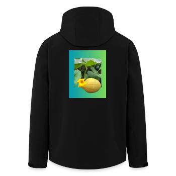 Yellow zucchini with blossom - Men’s Recycled Softshell Jacket by Stanley/Stella - black - Back - AI Model Male 185 light (185cm)