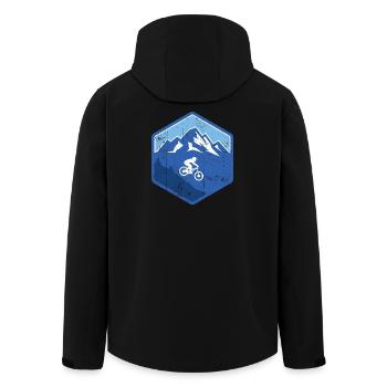 Alpine Mountain Bike Rider - Men’s Recycled Softshell Jacket by Stanley/Stella - black - Back - AI Model Male 185 light (185cm)