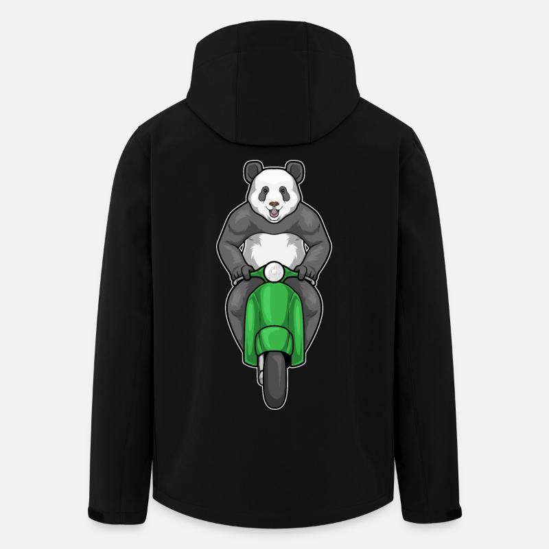 Panda Scooter - Men’s Recycled Softshell Jacket by Stanley/Stella - black