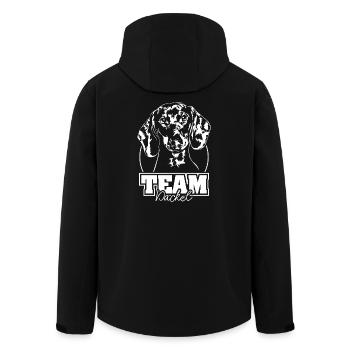 TEAM Dackel Hund Hunde Wilsigns - Recycelte Männer Softshell-Jacke von Stanley/Stella - Schwarz - Hinten - AI Model Male 185 light (185cm)
