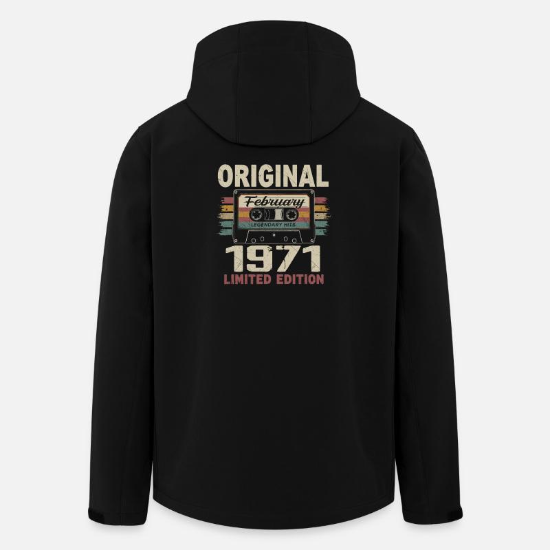 Février 1971, Cadeau d'Anniversaire février 1971 - Veste softshell homme en polyester recyclé Stanley/Stella - noir