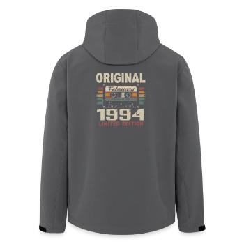 Februar 1994, Februar 1994 Geburtstagsgeschenk - Recycelte Männer Softshell-Jacke von Stanley/Stella - Schwarz - Hinten - AI Model Male 185 light (185cm)