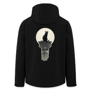 Schwarz Katze - Recycelte Männer Softshell-Jacke von Stanley/Stella - Schwarz - Hinten - AI Model Male 185 light (185cm)