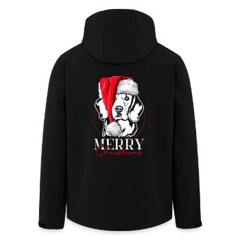 Père Noël Beagle Joyeux Noël Chiens Wilsigns - Veste softshell homme en polyester recyclé Stanley/Stella - noir - Dos - AI Model Male 185 light (185cm)