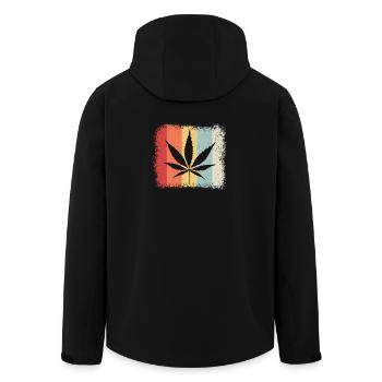 Retro Cannabis Cannabisblatt  Weed Kiffen - Recycelte Männer Softshell-Jacke von Stanley/Stella - Schwarz - Hinten - AI Model Male 185 light (185cm)