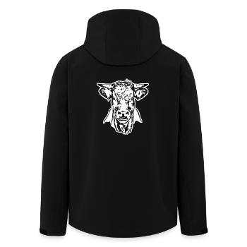 Kuh Ochse Bulle Portrait Weide Tier Wilsigns - Recycelte Männer Softshell-Jacke von Stanley/Stella - Schwarz - Hinten - AI Model Male 185 light (185cm)