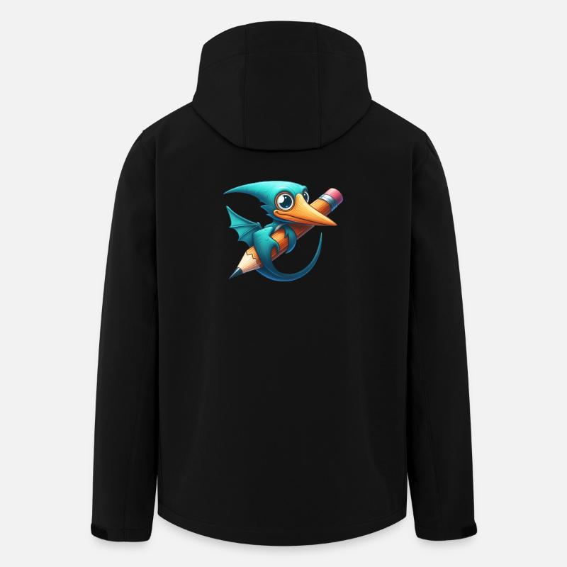 Pterodaktylus Bleistift Kawaii Flugsaurier Dino - Recycelte Männer Softshell-Jacke von Stanley/Stella - Schwarz