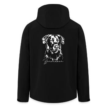 BEAUCERON Hundeportrait Hund Hund Wilsigns - Recycelte Männer Softshell-Jacke von Stanley/Stella - Schwarz - Hinten - AI Model Male 185 light (185cm)