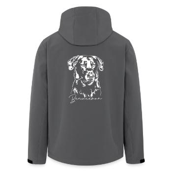 BEAUCERON Dog Portrait Dog Dog Wilsigns - Men’s Recycled Softshell Jacket by Stanley/Stella - anthracite - Back - AI Model Male 185 light (185cm)