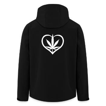 Herz mit Cannabisblatt - Weed - Marihuana - Hanf - Recycelte Männer Softshell-Jacke von Stanley/Stella - Schwarz - Hinten - AI Model Male 185 light (185cm)