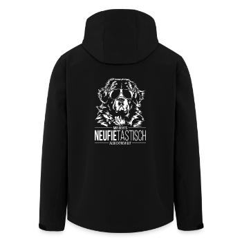 NEUFIETASTISCH Neufundländer Spruch Hunde Wilsigns - Recycelte Männer Softshell-Jacke von Stanley/Stella - Schwarz - Hinten - AI Model Male 185 light (185cm)