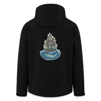 Whale ship - sailing ship - Men’s Recycled Softshell Jacket by Stanley/Stella - black - Back - AI Model Male 185 light (185cm)