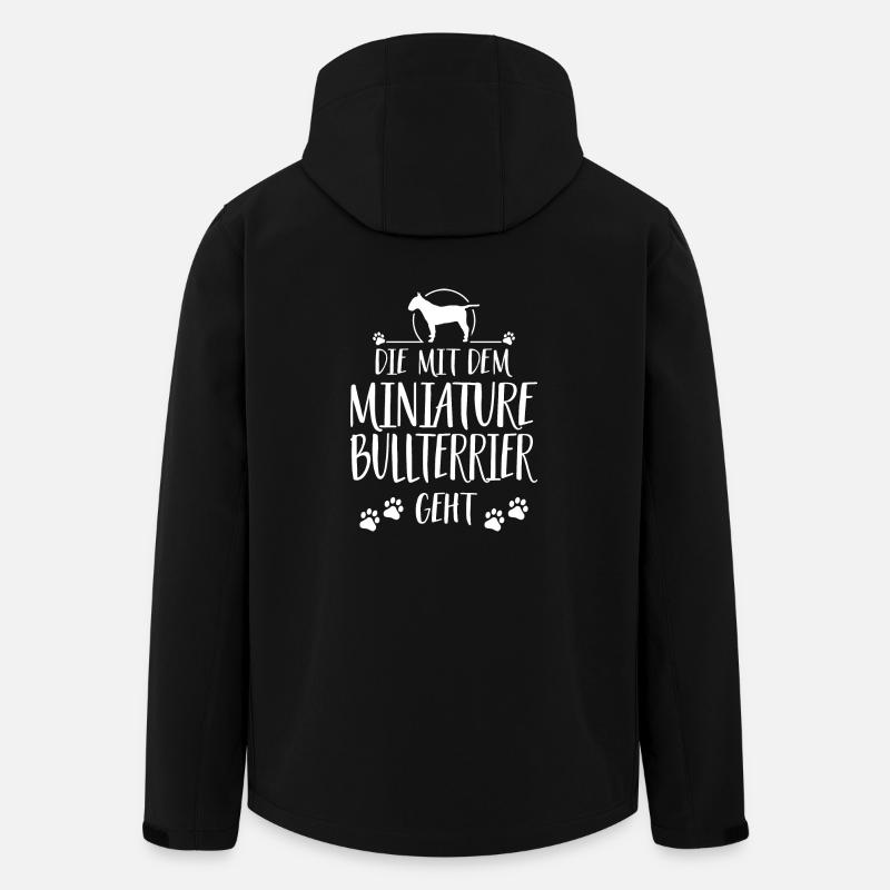 DIE MIT DEM MINIATURE BULLTERRIER GEHT Wilsigns - Recycelte Männer Softshell-Jacke von Stanley/Stella - Schwarz