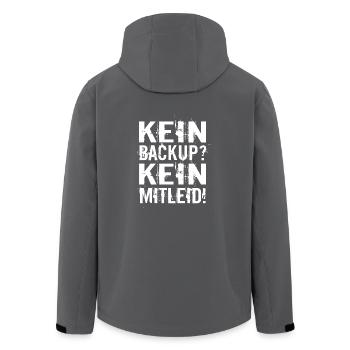 Kein Backup? Kein Mitleid! - Recycelte Männer Softshell-Jacke von Stanley/Stella - Schwarz - Hinten - AI Model Male 185 light (185cm)