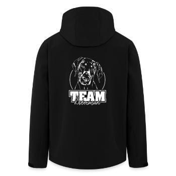TEAM DOBERMAN Dobie Dog Sport Dogs IGP Wilsigns - Men’s Recycled Softshell Jacket by Stanley/Stella - black - Back - AI Model Male 185 light (185cm)