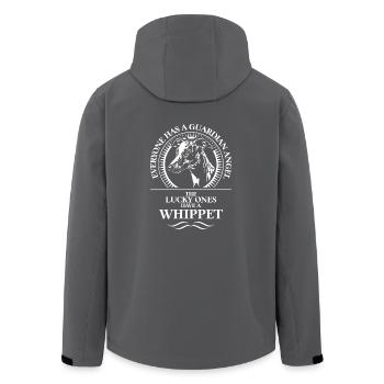WHIPPET Guardian Fishing Dog Saying WILSIGNS - Men’s Recycled Softshell Jacket by Stanley/Stella - anthracite - Back - AI Model Male 185 light (185cm)