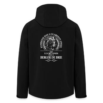 BERGER DE BRIE Guardian Angel Hund Spruch WILSIGNS - Recycelte Männer Softshell-Jacke von Stanley/Stella - Schwarz - Hinten - AI Model Male 185 light (185cm)