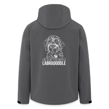 LABRADOODLE life is better Hunde Spruch Wilsigns - Recycelte Männer Softshell-Jacke von Stanley/Stella - Schwarz - Hinten - AI Model Male 185 light (185cm)