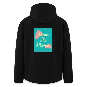 MAMAN. FÊTE DES MÈRES. BONNE FÊTE MAMAN. JE T'AIME - Veste softshell homme en polyester recyclé Stanley/Stella - noir - Dos - AI Model Male 185 light (185cm)