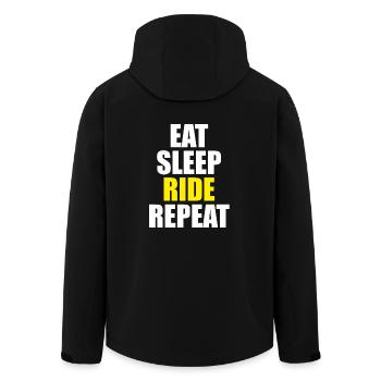 Moto Cross - Recycelte Männer Softshell-Jacke von Stanley/Stella - Schwarz - Hinten - AI Model Male 185 light (185cm)