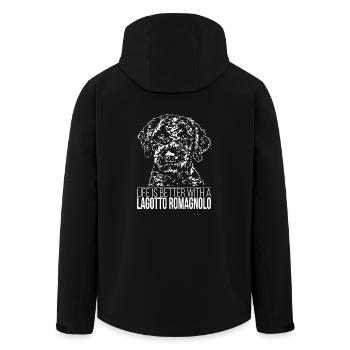 LAGOTTO ROMAGNOLO La vie est mieux en disant Wilsigns - Veste softshell homme en polyester recyclé Stanley/Stella - noir - Dos - AI Model Male 185 light (185cm)