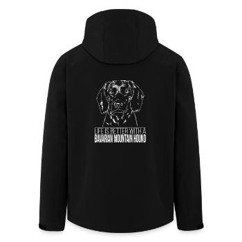 BAVARIAN MOUNTAIN HOUND life is better Wilsigns - Recycelte Männer Softshell-Jacke von Stanley/Stella - Schwarz - Hinten - AI Model Male 185 light (185cm)