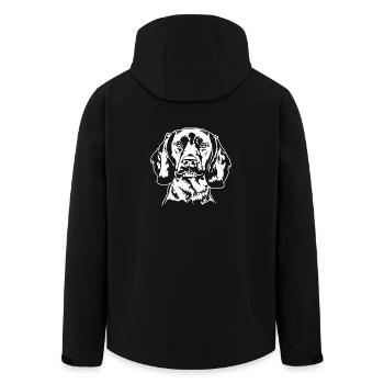 BAVARIAN MOUNTAIN SWEAT DOG Portrait Wilsigns - Men’s Recycled Softshell Jacket by Stanley/Stella - black - Back - AI Model Male 185 light (185cm)