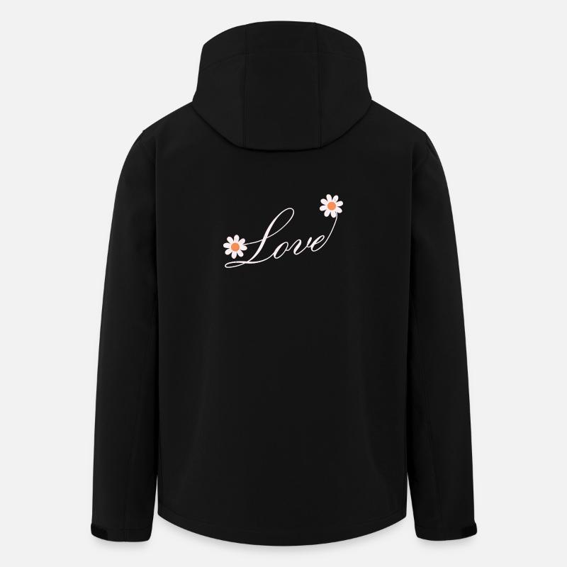 Blumenliebe Skript Design - Recycelte Männer Softshell-Jacke von Stanley/Stella - Schwarz