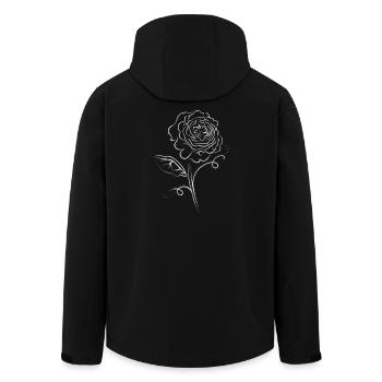 Rose fleur blanc élégant - Veste softshell homme en polyester recyclé Stanley/Stella - noir - Dos - AI Model Male 185 light (185cm)