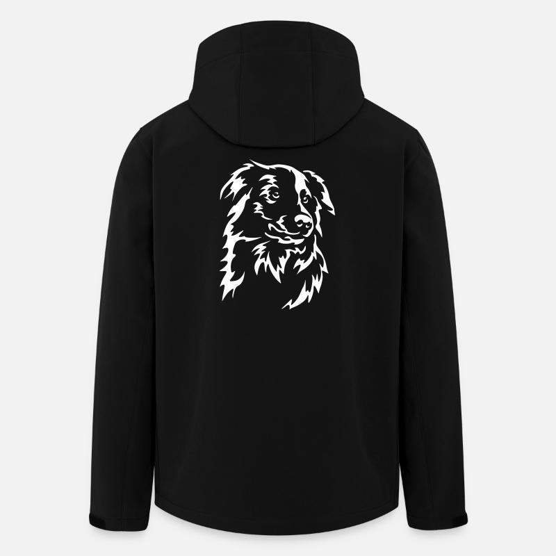 Border Collie Kopf "Black Edition" - Recycelte Männer Softshell-Jacke von Stanley/Stella - Schwarz