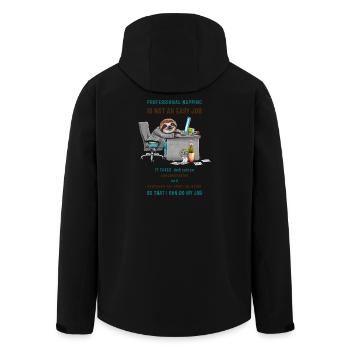 Funny Sloth in the Office Cool Saying - Men’s Recycled Softshell Jacket by Stanley/Stella - black - Back - AI Model Male 185 light (185cm)