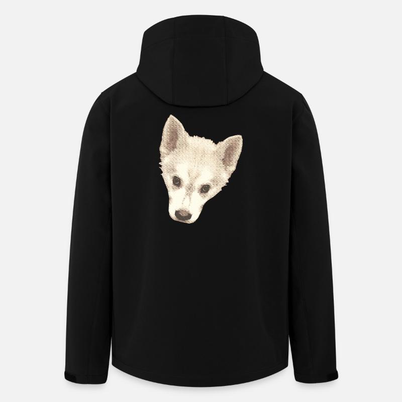süßes Hündchen, Hundebaby Gesicht wasserpixel - Recycelte Männer Softshell-Jacke von Stanley/Stella - Schwarz