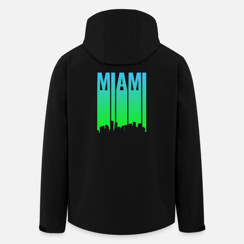 Miami Skyline Gradient - Men’s Recycled Softshell Jacket by Stanley/Stella - black