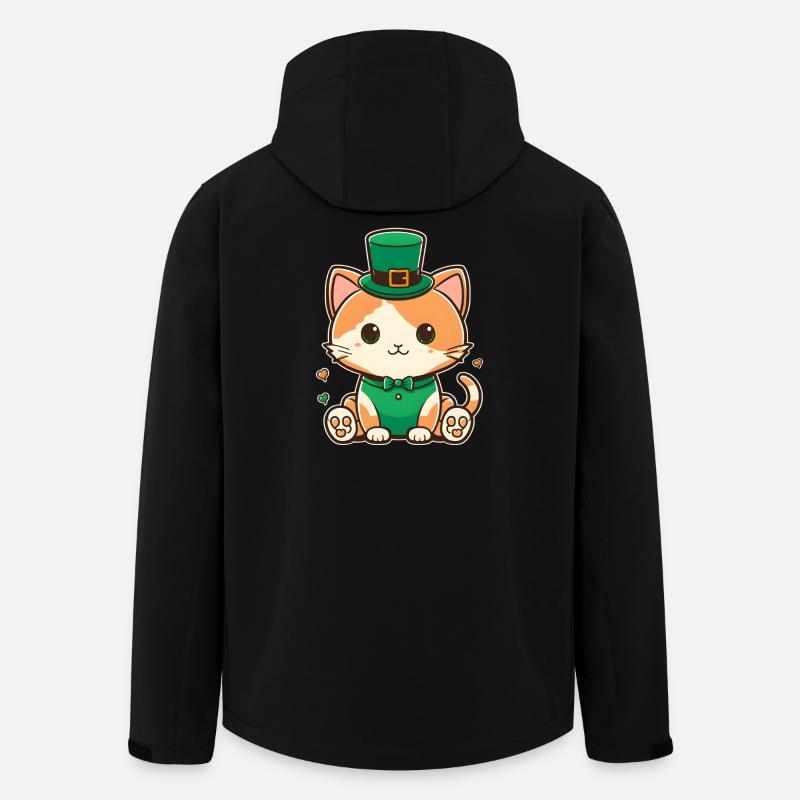 Leprechaun kitten in the green - Men’s Recycled Softshell Jacket by Stanley/Stella - black
