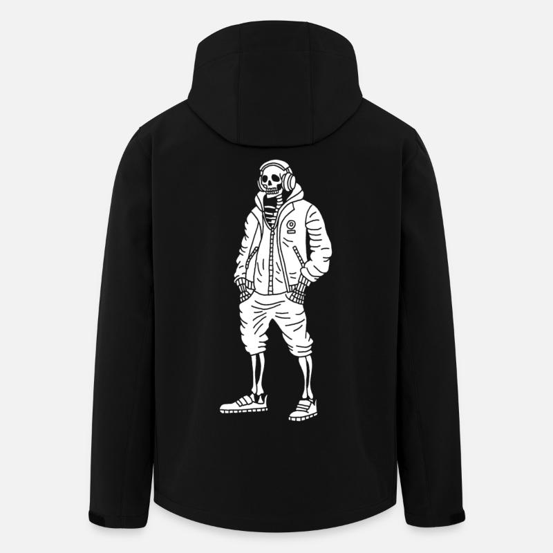 White Music Lover Skeleton - Men’s Recycled Softshell Jacket by Stanley/Stella - black