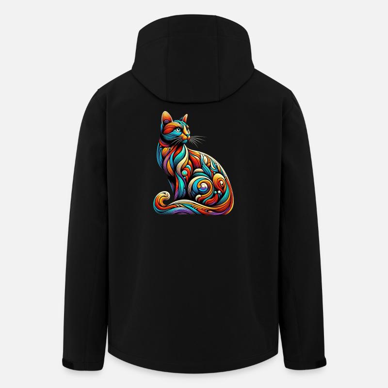 Katze - Recycelte Männer Softshell-Jacke von Stanley/Stella - Schwarz