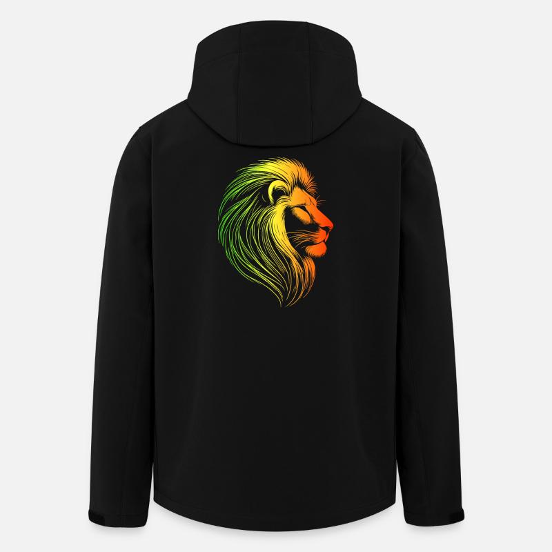 Conquering Rasta lion, Rastafari, Jamaica, Judah - Men’s Recycled Softshell Jacket by Stanley/Stella - black