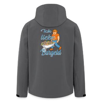 Bargeld Geld - Recycelte Männer Softshell-Jacke von Stanley/Stella - Anthrazit - Hinten - AI Model Male 185 light (185cm)