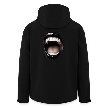 Bouche ouverte avec rouge à lèvres noir - Veste softshell homme en polyester recyclé Stanley/Stella - noir - Dos - AI Model Male 185 light (185cm)