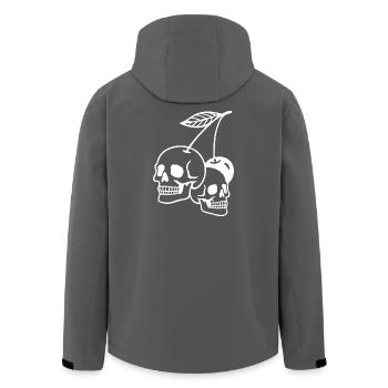 Illustration de crâne de cerisier foncé - Veste softshell homme en polyester recyclé Stanley/Stella - noir - Dos - AI Model Male 185 light (185cm)