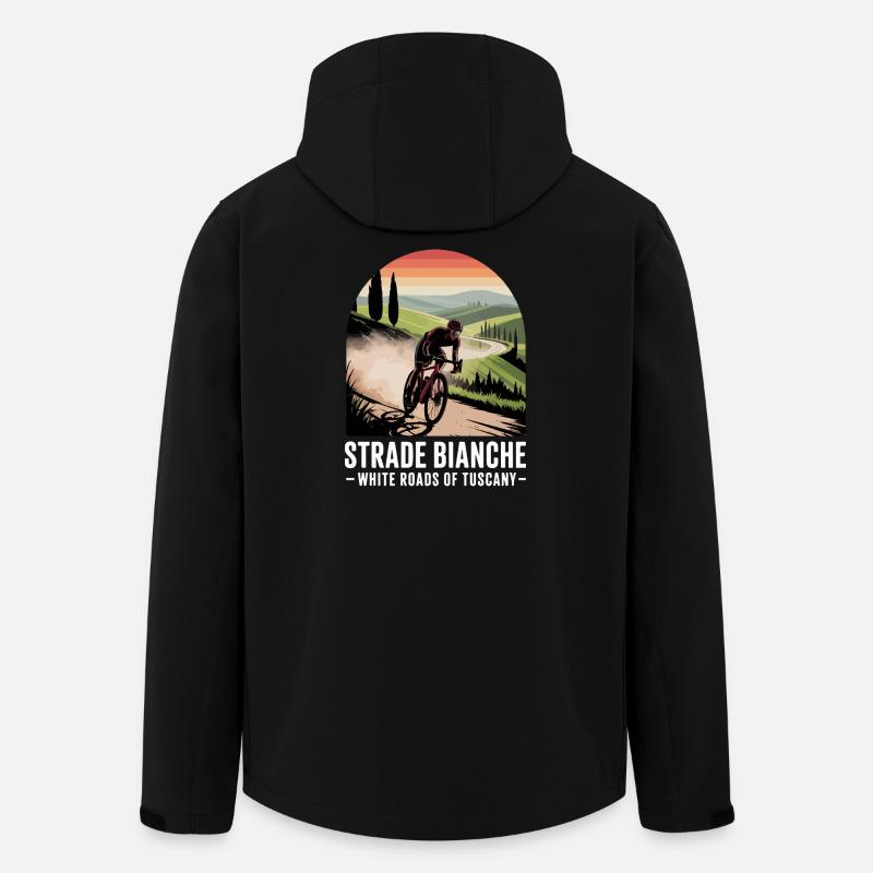 Strade Bianche Art Cycling Tuscany - Men’s Recycled Softshell Jacket by Stanley/Stella - black