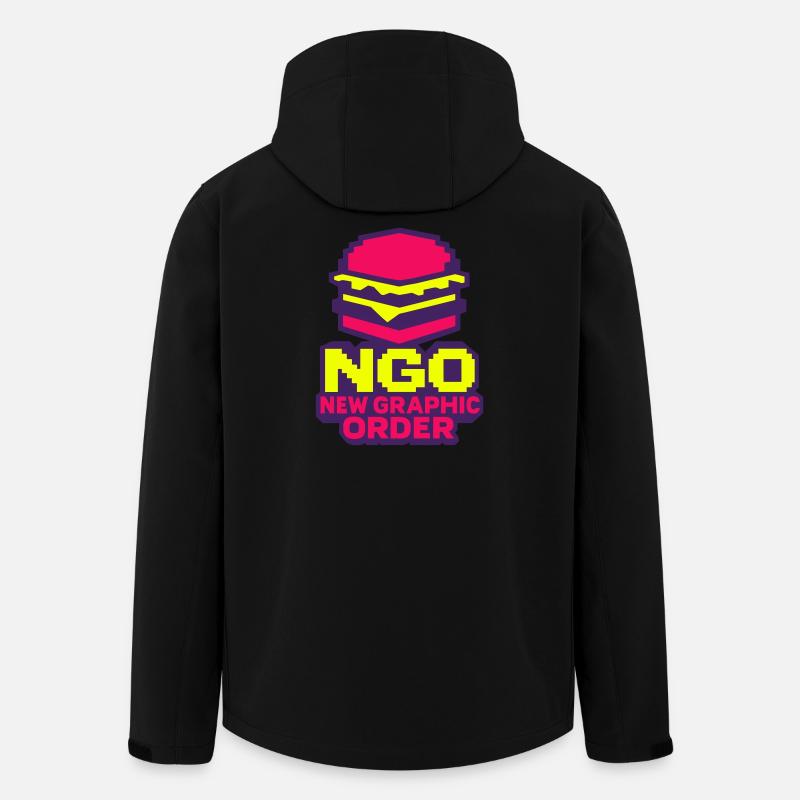 8bit NGO Burger - Recycelte Männer Softshell-Jacke von Stanley/Stella - Schwarz