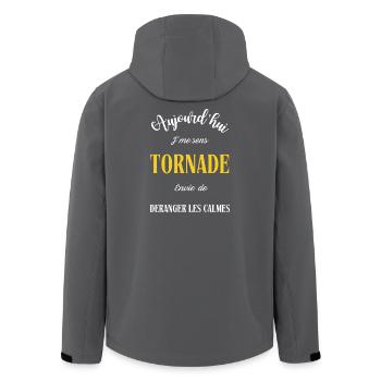 Aujourd'hui j'me sens tornade , envie de déranger  - Veste softshell homme en polyester recyclé Stanley/Stella - noir - Dos - AI Model Male 185 light (185cm)